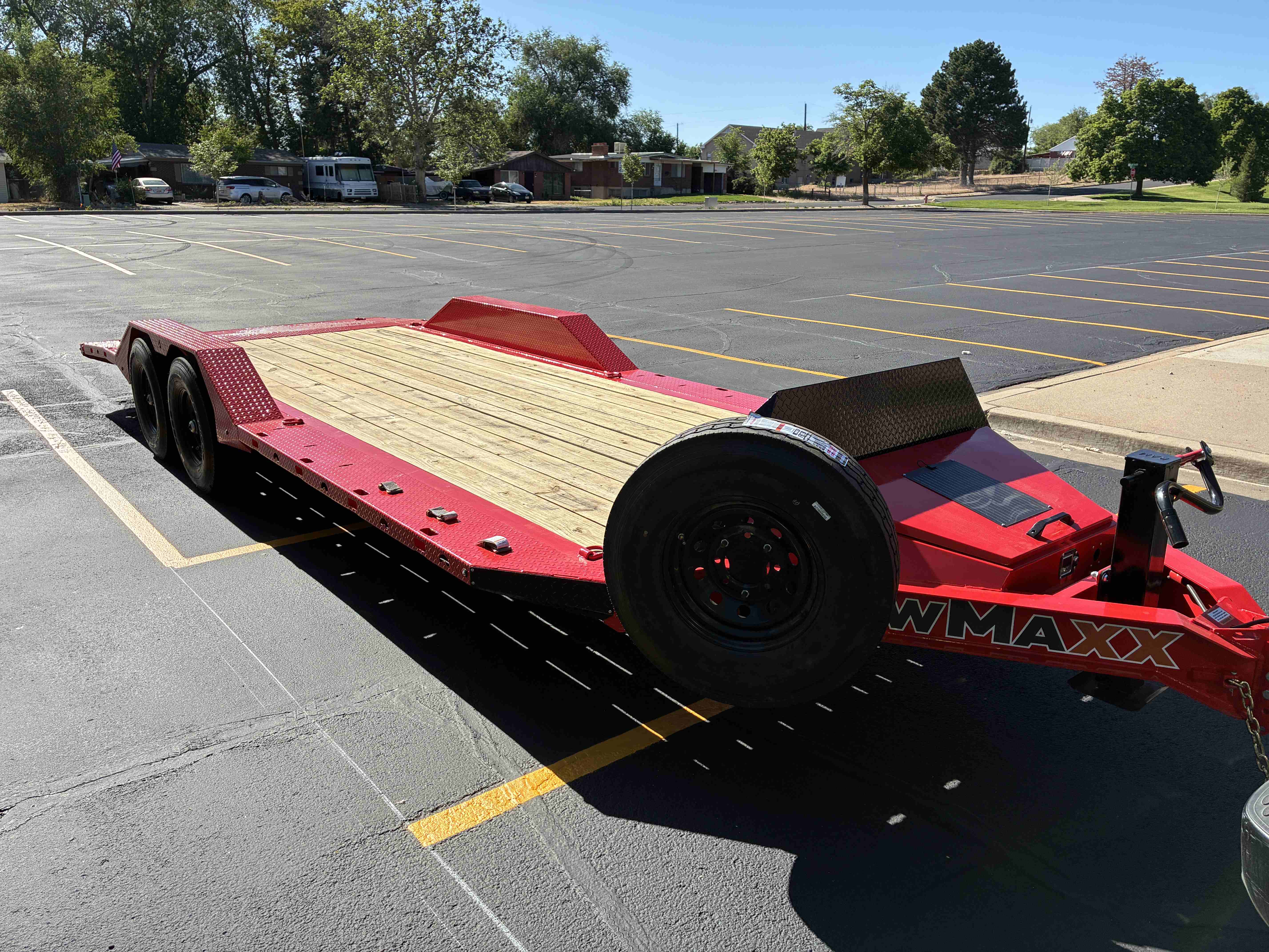 22ft RawMaxx car hauler trailer rental in Layton Utah - 10,200 lbs capacity with Badland winch